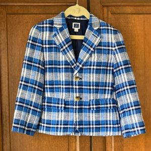 Janie and Jack Boys’ Plaid Linen Blazer